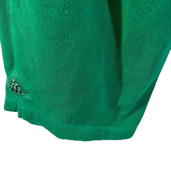 Quacker Factory Green Velour Pants Plus Size 2X Rhinestone Embellished Pull On - Picture 5 of 7